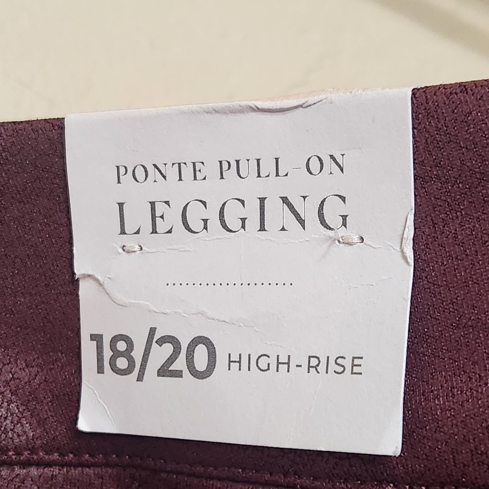 Lane Bryant Ponte Pull On Leggings Maroon Womens Size 18/20 High Rise NWT - Picture 3 of 4